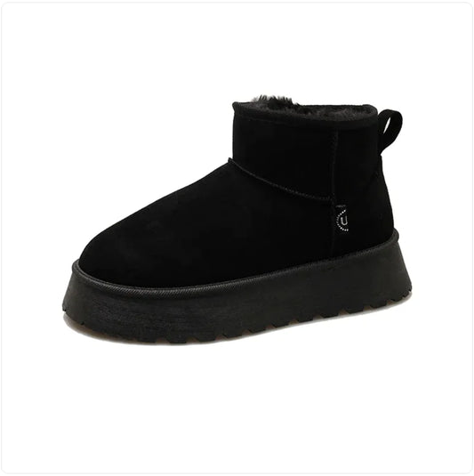 Fleece-Lined Suede Winter Boots