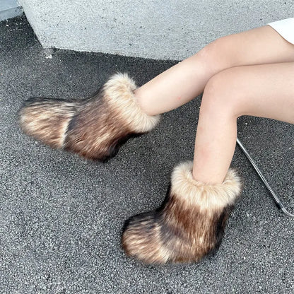 Raccoon Fur Snow Boots