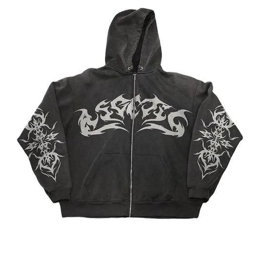 Flame Black Hoodie