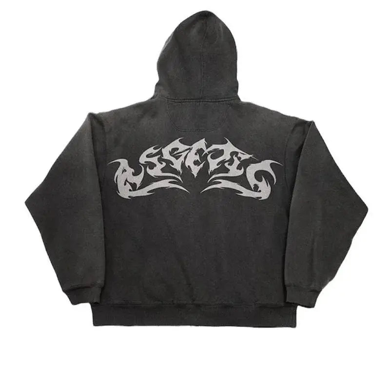 Flame Hoodie back black