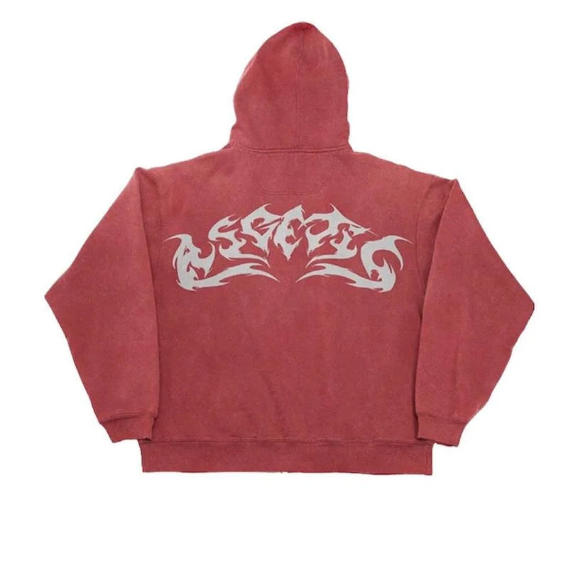 Flame Hoodie back red