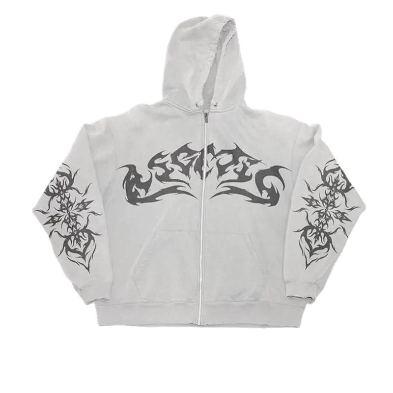 Flame White Hoodie