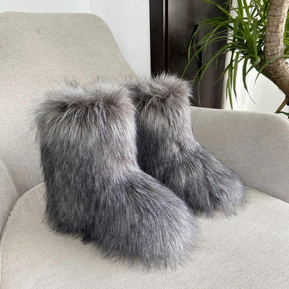 Raccoon Fur Snow Boots