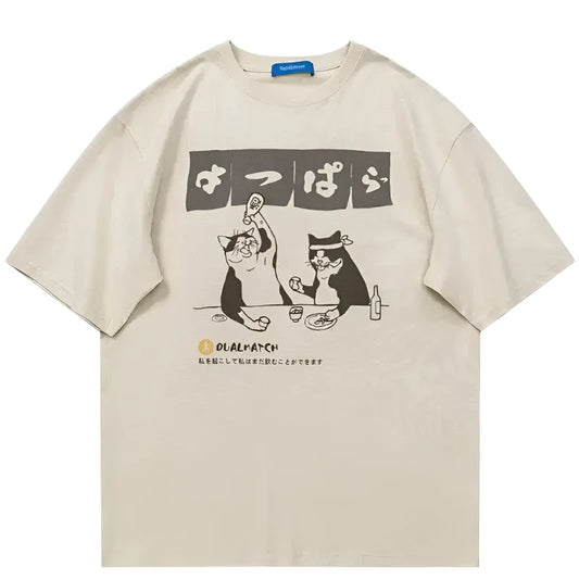 Izakaya Cats Beige Vintage T-Shirt