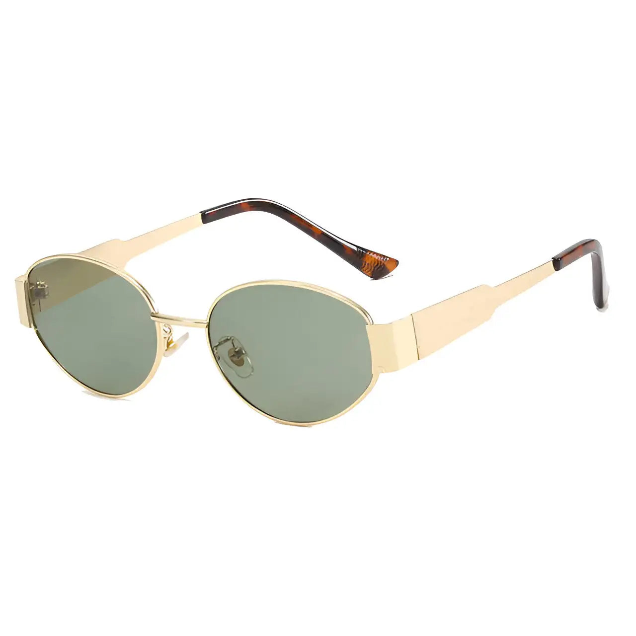 Oval metal Green sunglasses