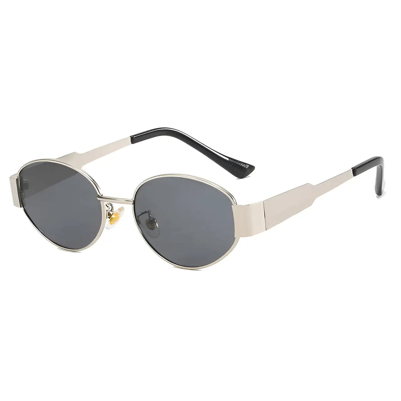 Oval metal silver sunglasses