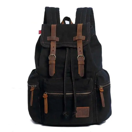 Vintage Canvas Black Backpack