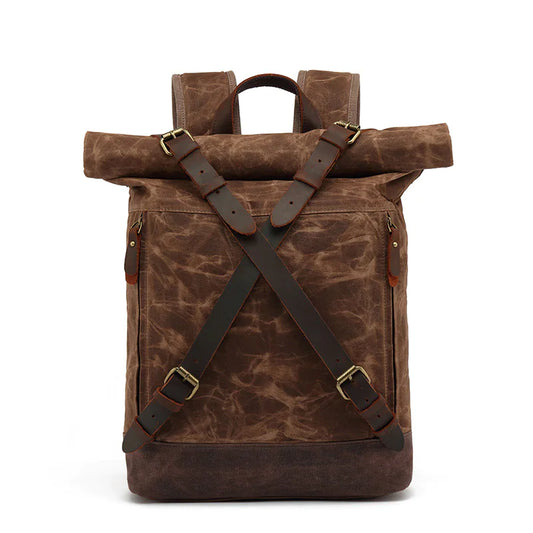 Waterproof Canvas Brown Backpack