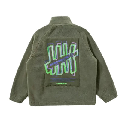 Wool Zipper Green Jacket