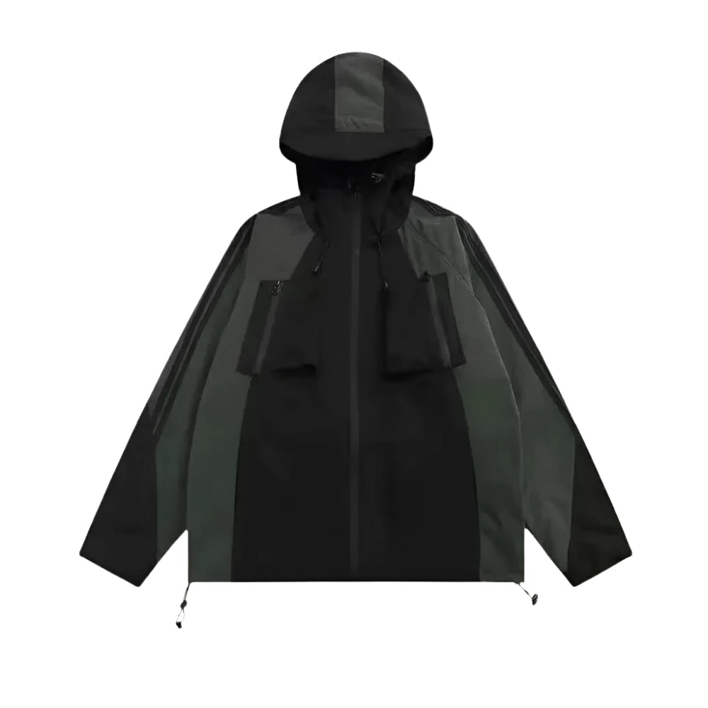 Y2K Techwear Black Windbreaker