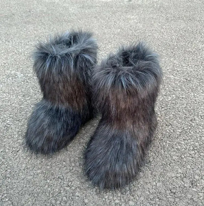 Raccoon Fur Snow Boots